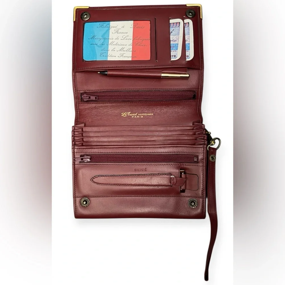 LE TIERCE MAROQUINIER PARIS VINTAGE LEATHER WRISTLET/CLUTCH NWT! - Picture 9 of 16